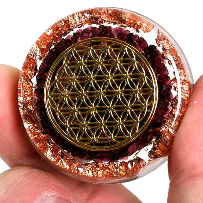 Orgon floarea vietii cu granat rosu natural [3]