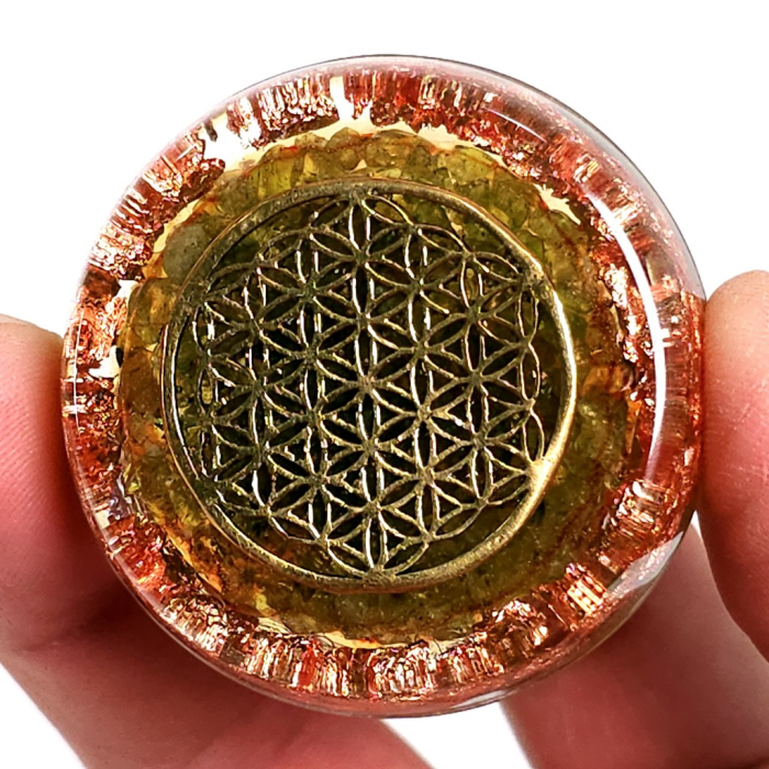 Orgon floarea vietii cu peridot natural pentru bunastare [3]