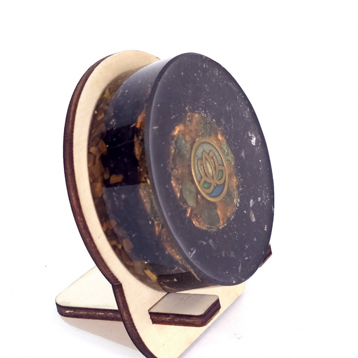 Decoratiune orgon cu turmalina neagra model lotus [2]