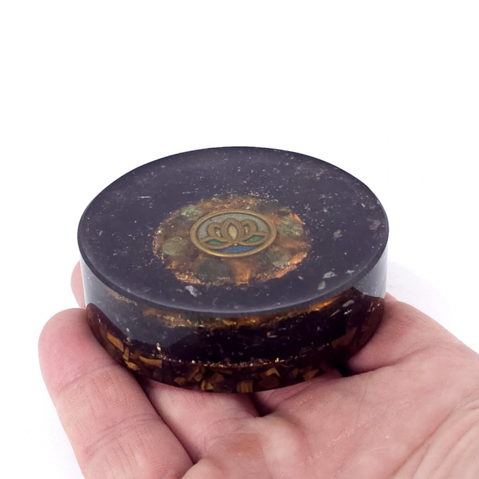 Decoratiune orgon cu turmalina neagra model lotus [3]