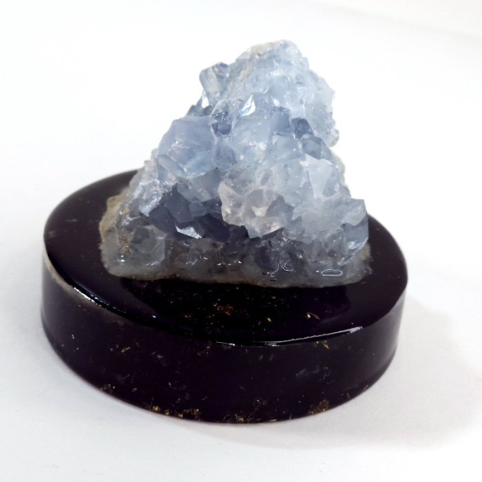 Celestina cluster pe disc orgonic cu turmalina [1]