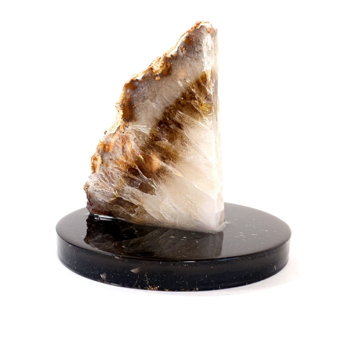 Sectiune din geoda citrin pe suport orgon cu turmalina [3]