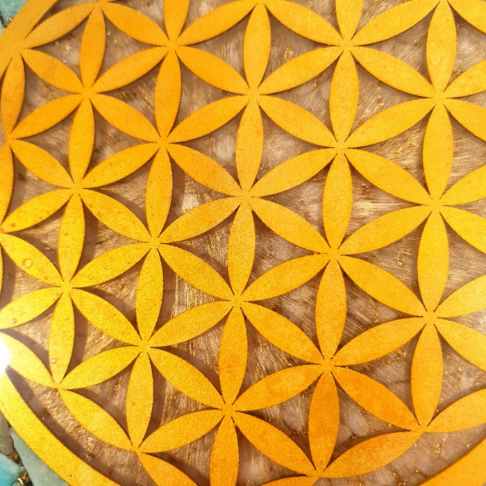 Decoratiune pentru casa sau birou cu floarea vietii si pietre naturale [3]