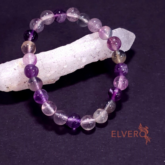 Bratara elastica cristale naturale de fluorina [2]