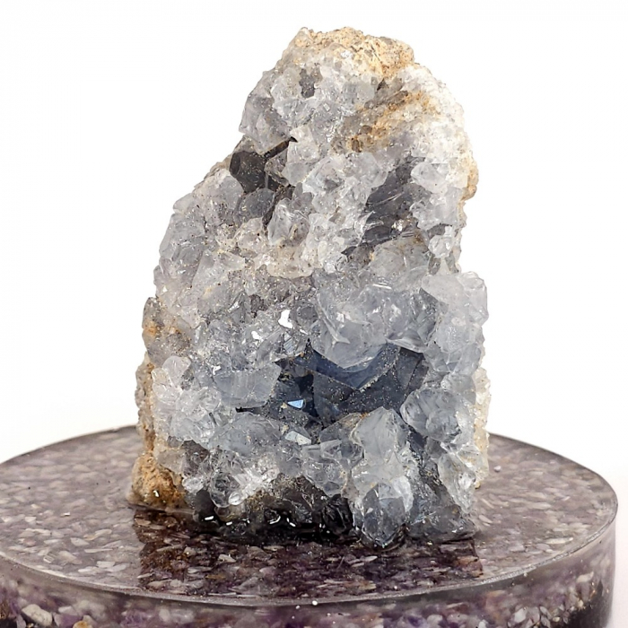 Celestit natural geoda pe suport orgon [2]