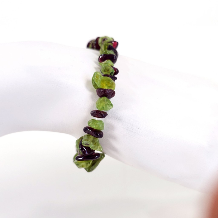 Bratara din chipsuri de peridot si granat [3]