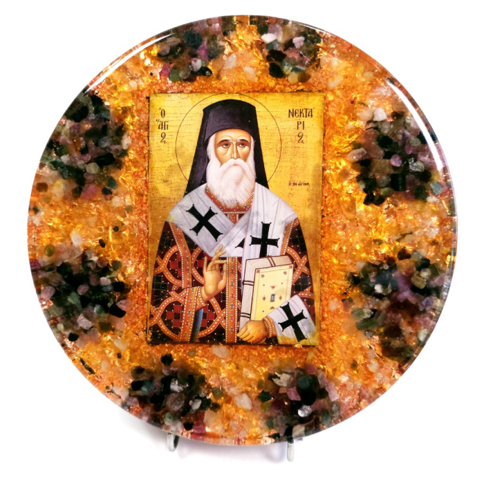 Sfantul Nectarie icoana orgon din pietre naturale [2]