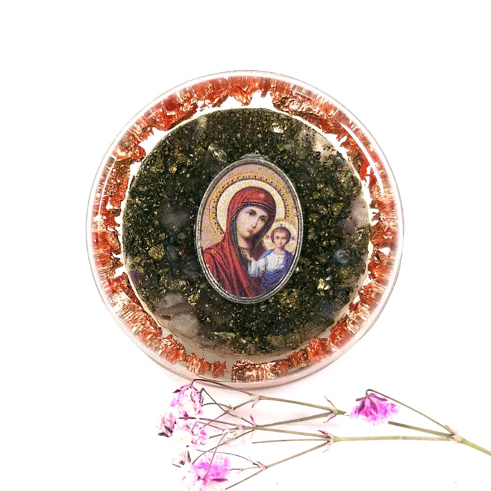 Icoana mica rotunda cu Maica Domnului cu Pruncul Iisus [2]