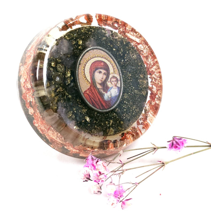 Icoana mica rotunda cu Maica Domnului cu Pruncul Iisus [3]