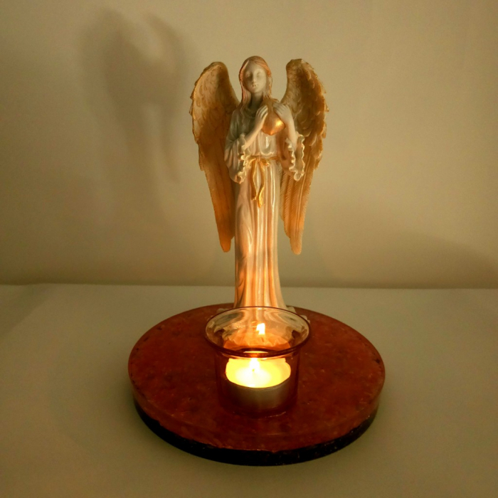 Candela decoratiune inger pe suport orgon [7]