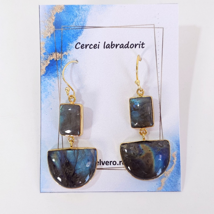 Cercei statement din pietre labradorit natural [2]