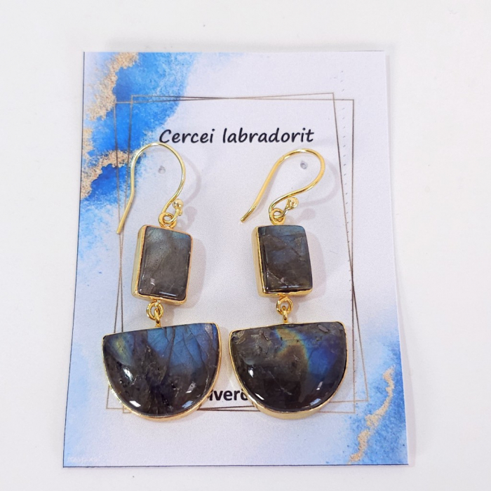 Cercei statement din pietre labradorit natural [3]