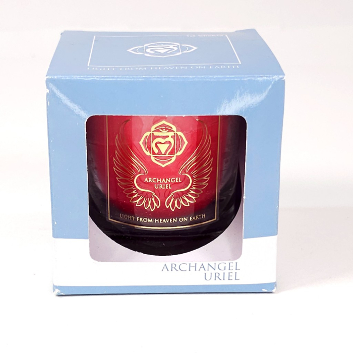 Lumânare Arhanghelul Uriel cu uleiuri esențiale de scorțișoară, trifoi, nucșoară și ceară naturală, 14h ardere [2]