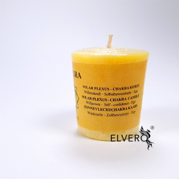 Lumânare galbenă chakra Manipura, cu uleiuri esențiale de bergamotă, limetă, grapefruit și ceară naturală [2]