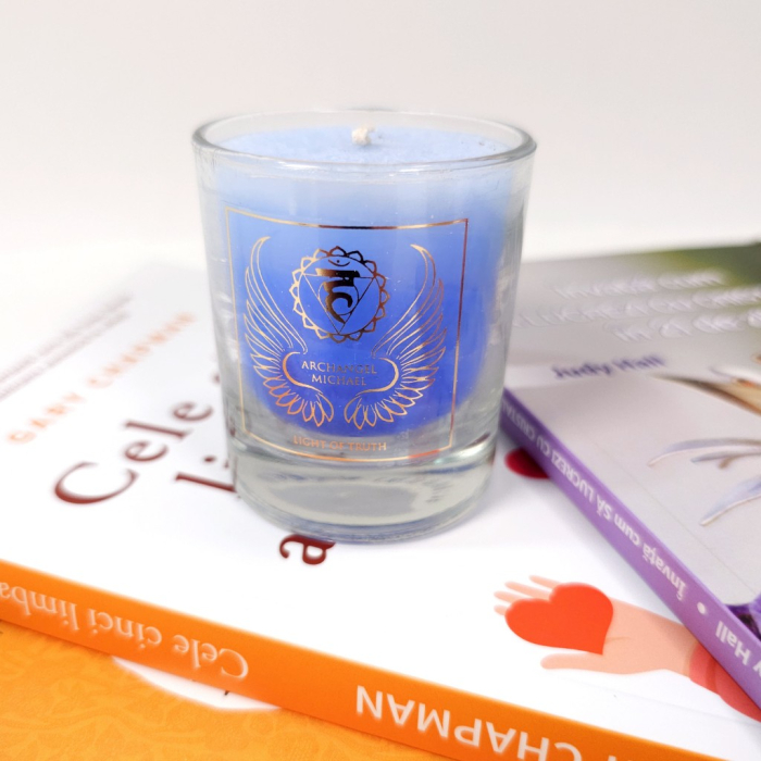 Lumanare parfumata albastra din ceara naturala [4]