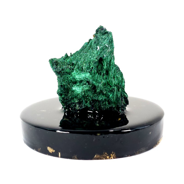 Piatra malachit fibros natural pe suport orgon turmalina [4]