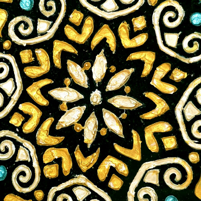 Obiect decorativ pentru casa sau birou mandala cu pietre turmalina [2]