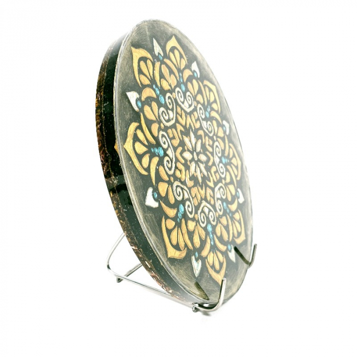 Obiect decorativ pentru casa sau birou mandala cu pietre turmalina [4]