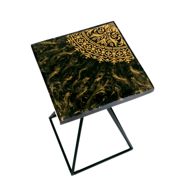 Măsuță de cafea din rășină epoxidică cu cristale de cuarț [2]