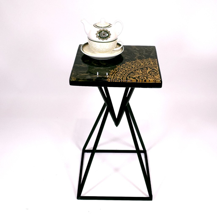 Măsuță de cafea din rășină epoxidică cu cristale de cuarț [3]