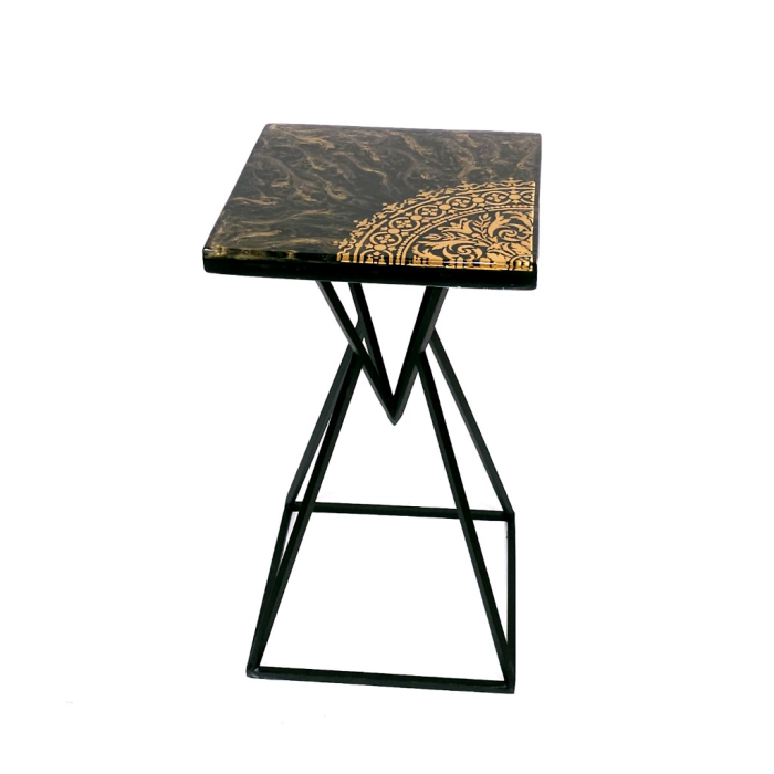 Măsuță de cafea din rășină epoxidică cu cristale de cuarț [4]