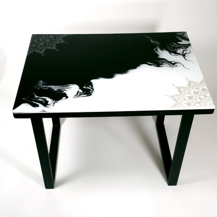 Măsuță de cafea din rășină cu pietre paturale semiprețioase [9]