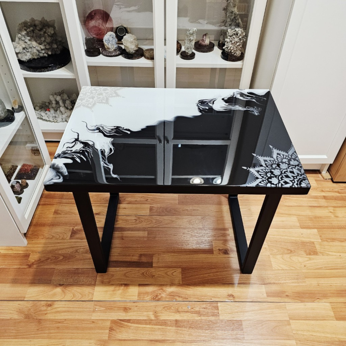 Măsuță de cafea din rășină cu pietre paturale semiprețioase [10]