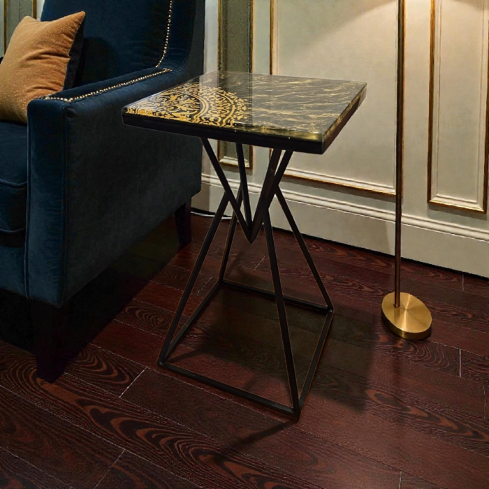 Măsuță de cafea din rășină epoxidică cu cristale de cuarț [8]