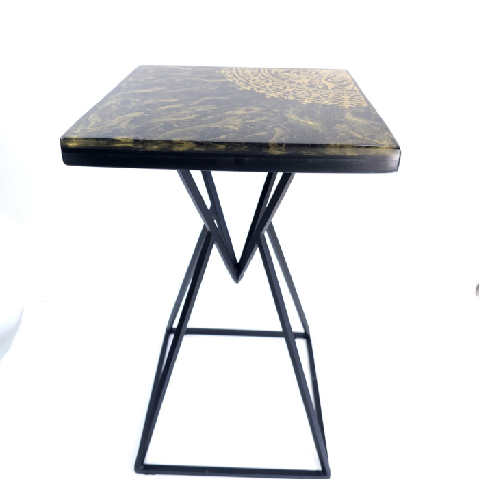 Măsuță de cafea din rășină epoxidică cu cristale de cuarț [3]