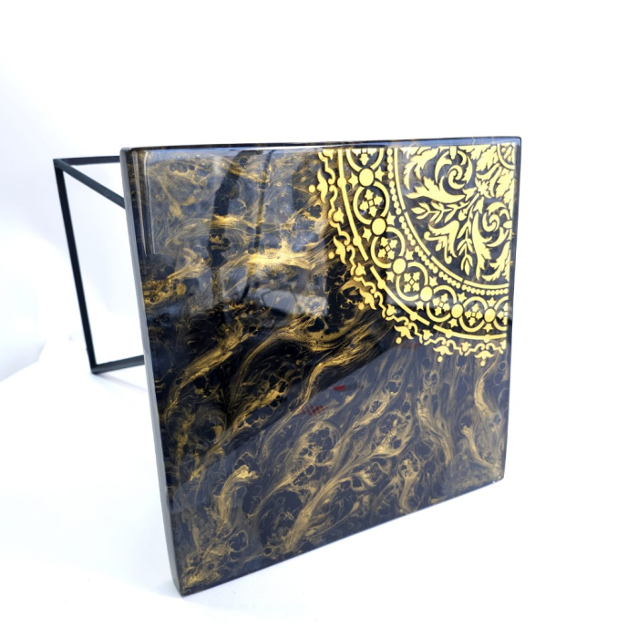 Măsuță de cafea din rășină epoxidică cu cristale de cuarț [4]