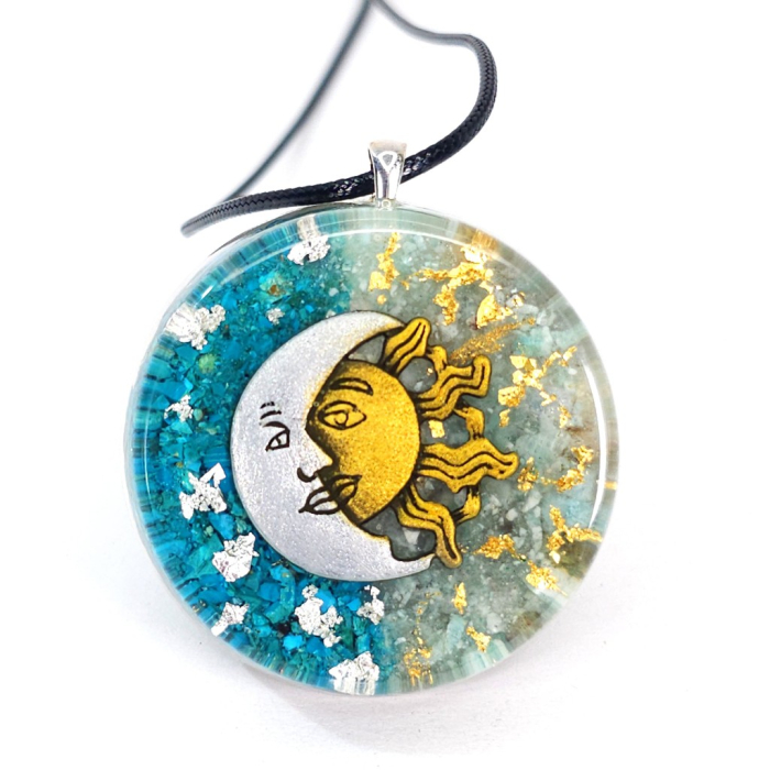 Medalion Soare si Luna din pietre naturale semipretioase [5]