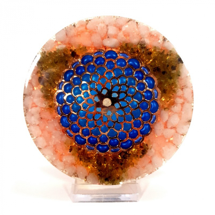Floare albastra decoratiune din pietre naturale semipretioase [3]