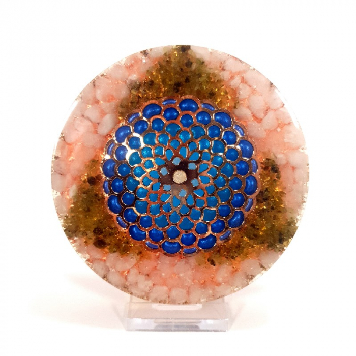 Floare albastra decoratiune din pietre naturale semipretioase [4]