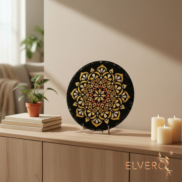 Tablou mandala aurie din pietre naturale [4]