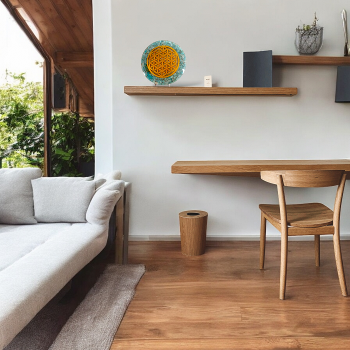 Decoratiune pentru casa sau birou cu floarea vietii si pietre naturale [7]