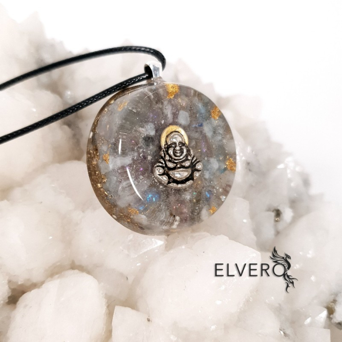 medalion zen din pietre naturale cu buddha razand fericit [4]