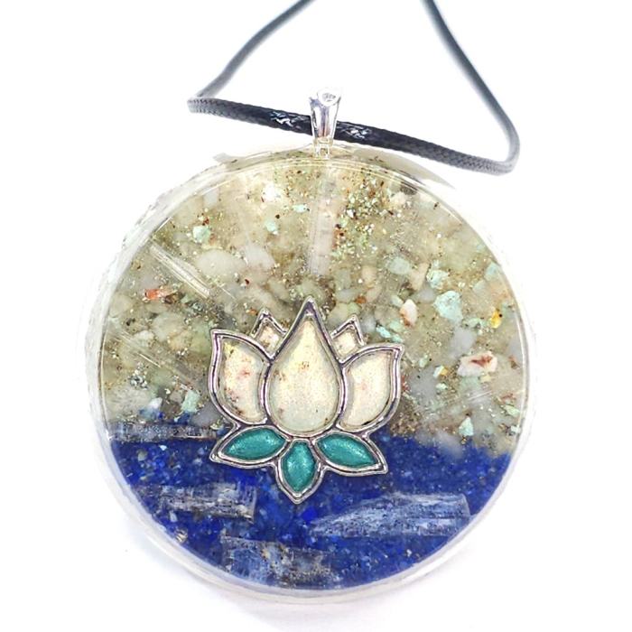 Lotus medalion orgon din pietre naturale semipretioase [2]