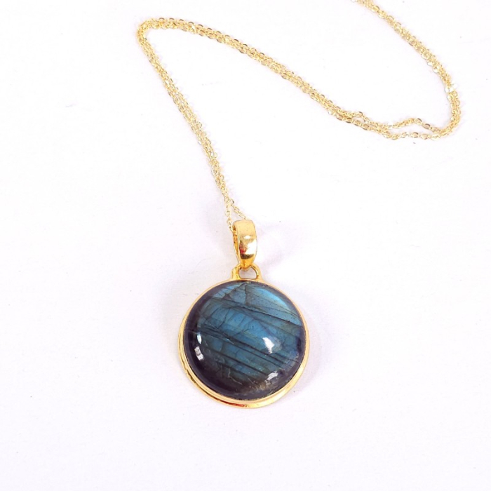 Pandantiv labradorit placat cu aur [3]