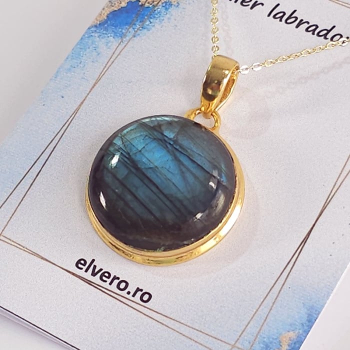 Pandantiv labradorit placat cu aur [6]