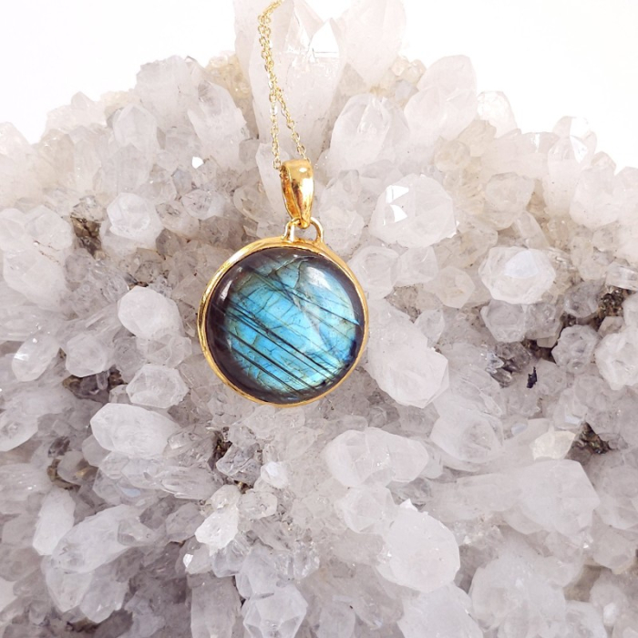 Pandantiv labradorit placat cu aur [8]