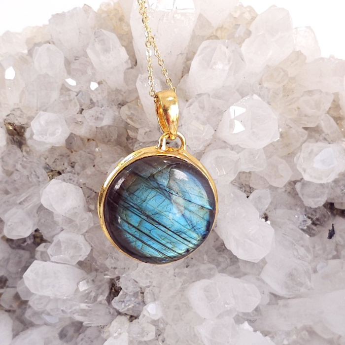 Pandantiv labradorit placat cu aur [9]