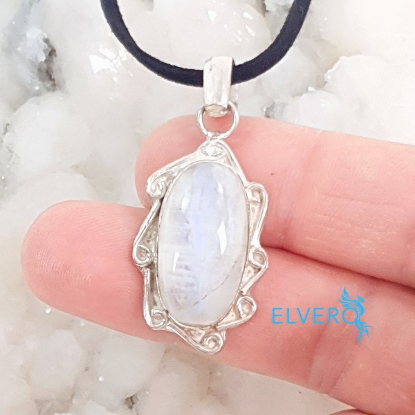 Piatra lunii moonstone pandantiv placat cu argint, unicat [2]