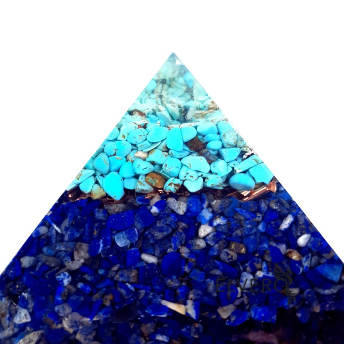 Piramida orgonica din lapis lazuli, howlit si cuart [4]