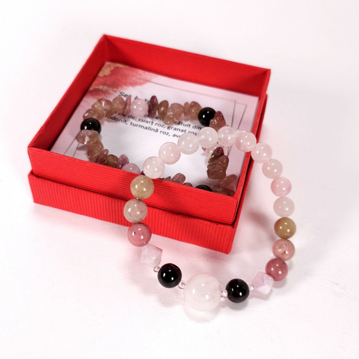 Set 2 bratari din pietre naturale roz [8]