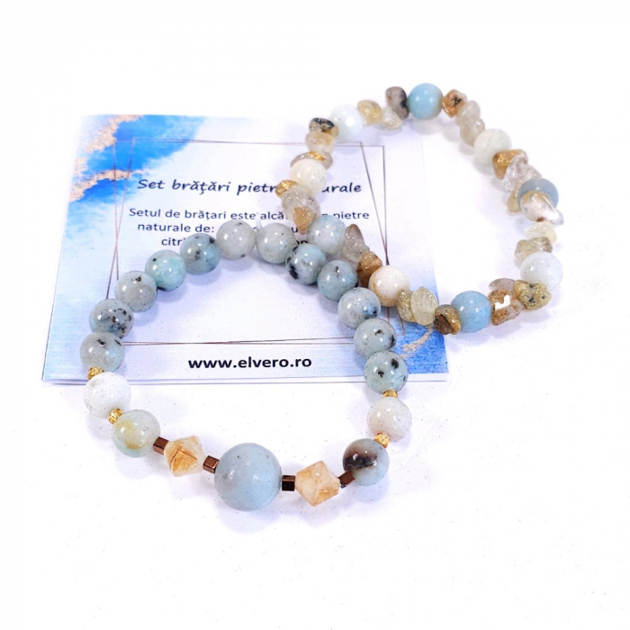 Set 2 bratari din pietre naturale bleu [6]
