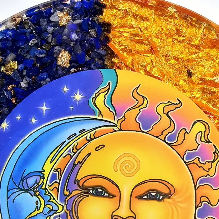 Soare si Luna decoratiune orgon din pietre naturale [3]