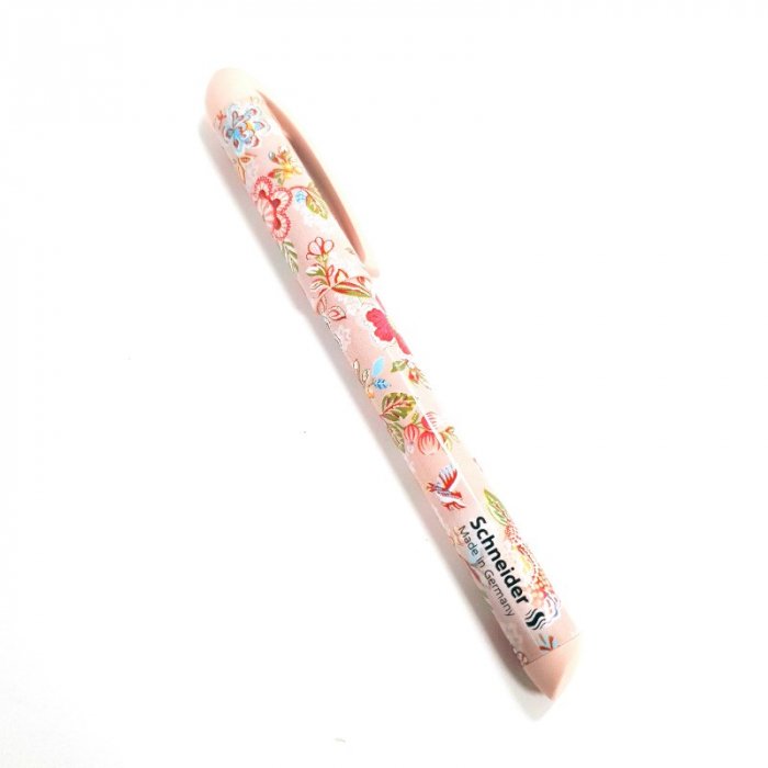 Stilou roller Schneider roz-beige cu modele florale [4]