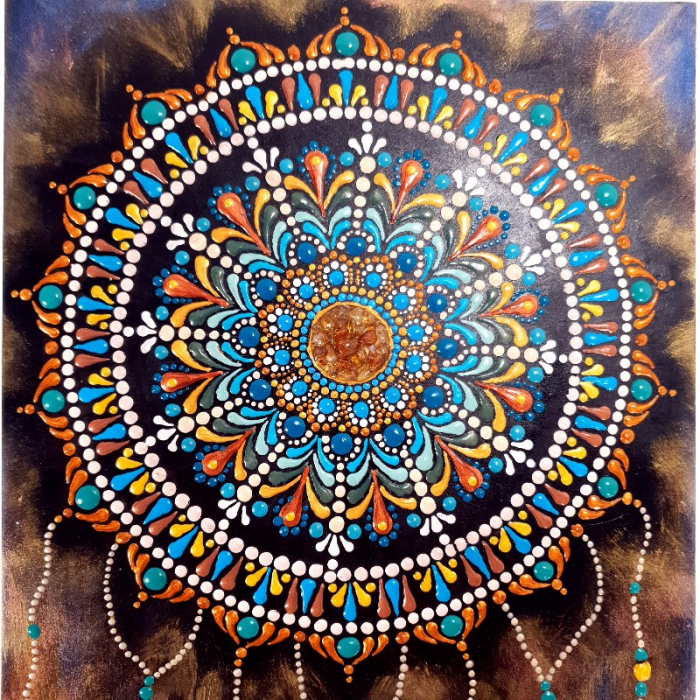 Pictura acrilic mandala dream catcher [2]