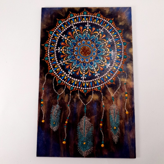 Pictura acrilic mandala dream catcher [7]