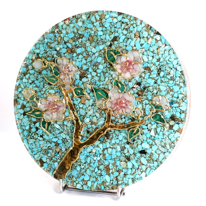 Decoratiune cu ramura flori de mar din pietre semipretioase [2]